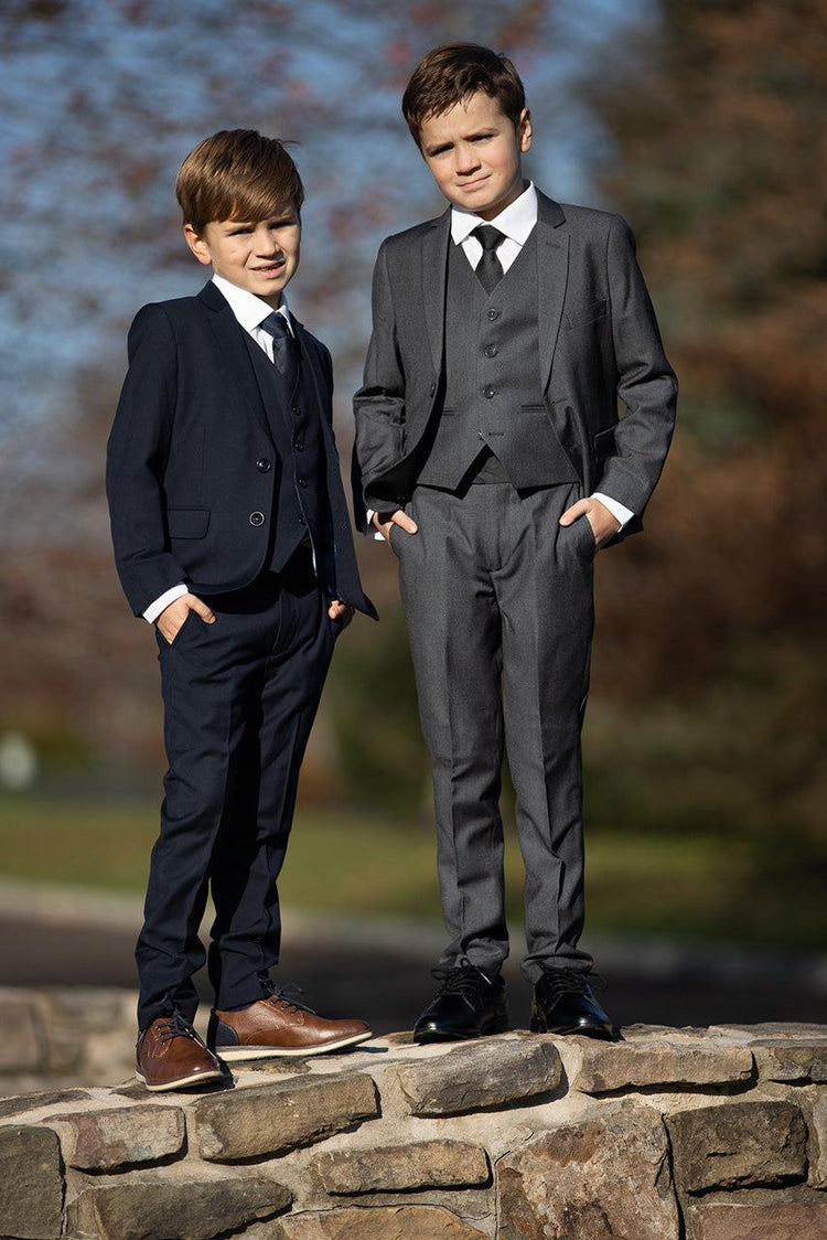 Boys 5 Piece Formal Suit - Dark Navy