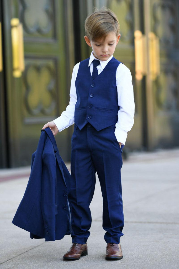 Boys 5 Piece Formal Suit - Cobalt