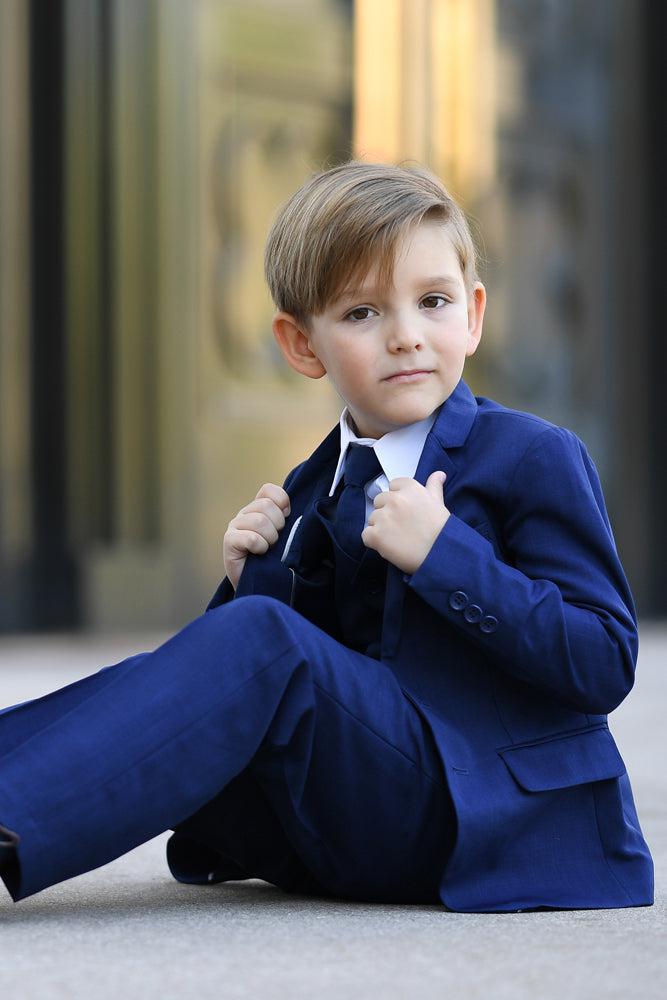 Boys 5 Piece Formal Suit - Cobalt