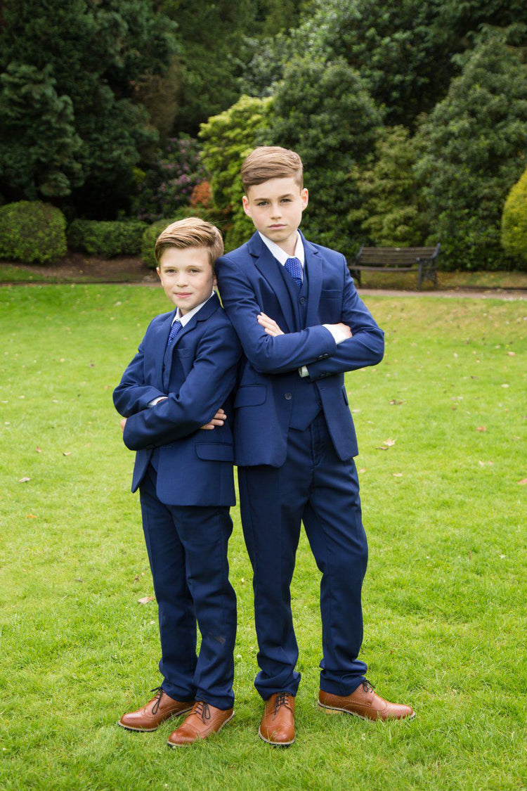 Boys 5 Piece Formal Suit - Cobalt