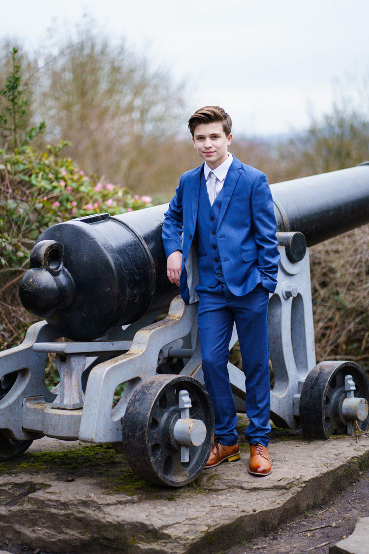 Boys 5 Piece Formal Suit - Ocean Blue