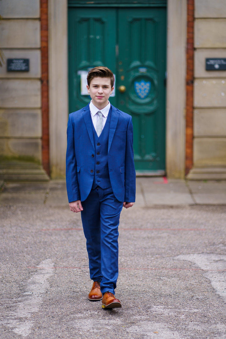 Boys 5 Piece Formal Suit - Ocean Blue