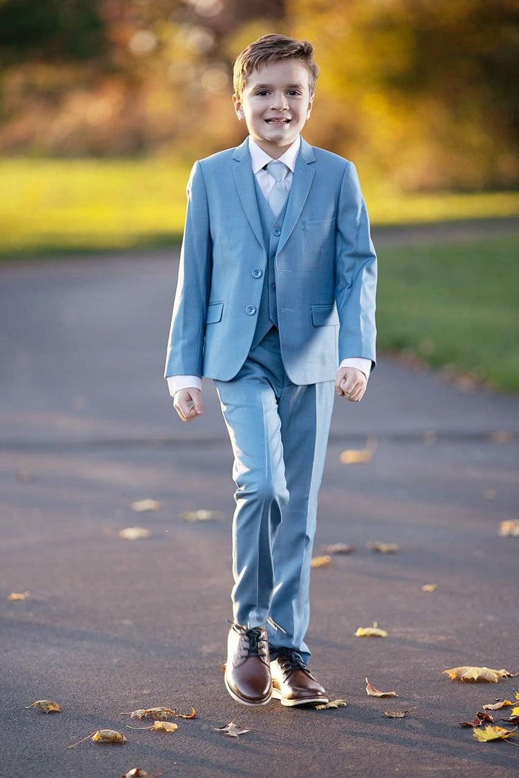 Boys 5 Piece Formal Suit - Sky