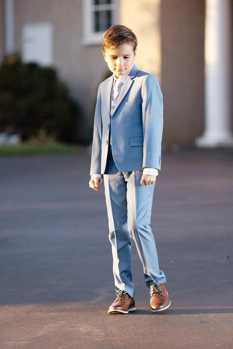 Boys 5 Piece Formal Suit - Sky