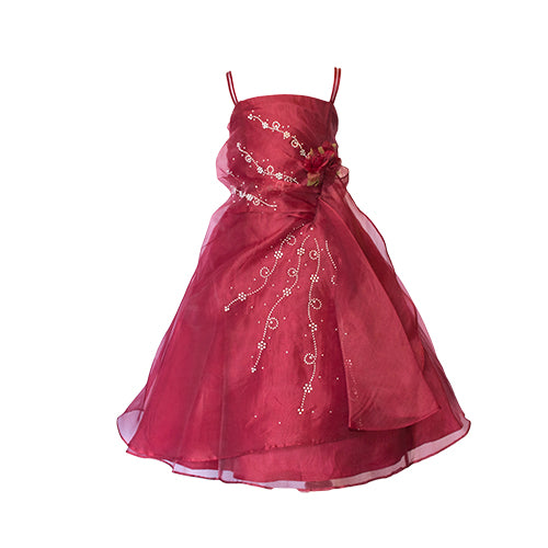 LIL MISS -  Anna - Burgundy - Girls Dress