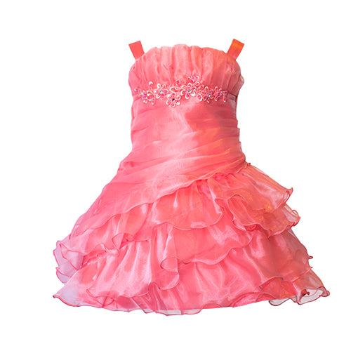 Girls coral dress new arrivals