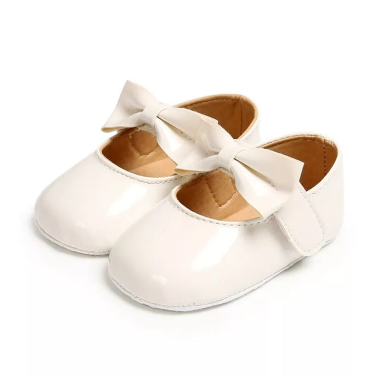 White Patent Bow Baby Shoe 12 Months