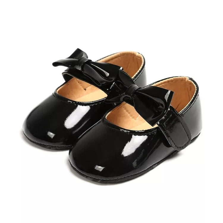 Black Patent Bow Baby Shoe 12 Months