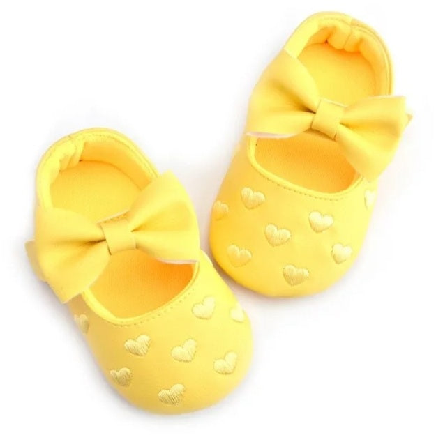 Yellow Bow Baby Shoe 12 Months