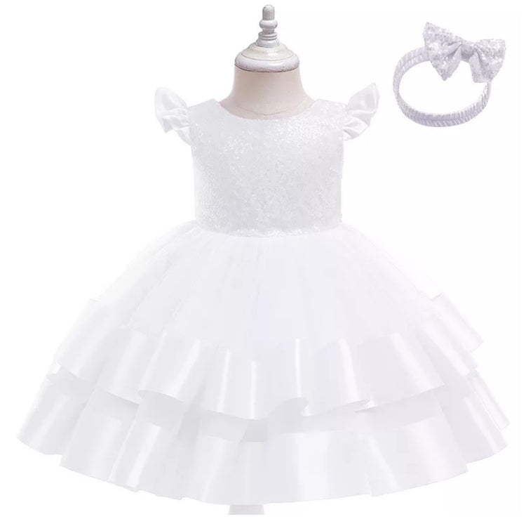 1st Birthday Signature Dress - WHITE