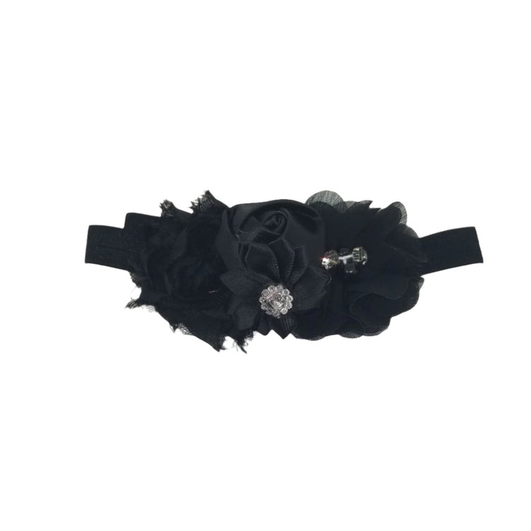 Flower Headband- Black