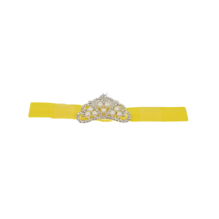 Jeweled Princess Crown Headband- Dark Yellow