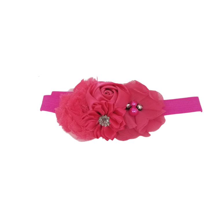 Flower Headband- Hot Pink