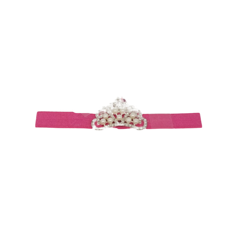 Jeweled Princess Crown Headband- Hot Pink