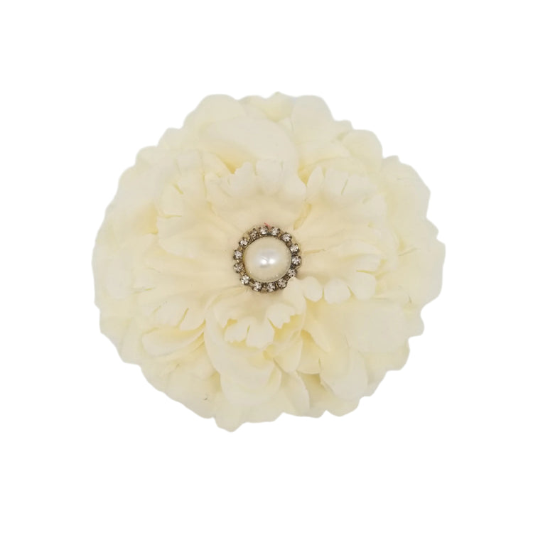 Single Bloom Hair Clip- Ivory