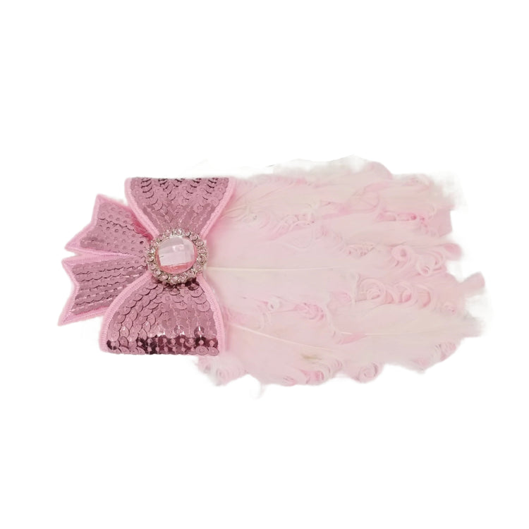 Feather Headband- Light Pink