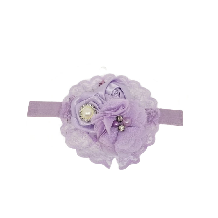 Lace Flower Headband- Lilac
