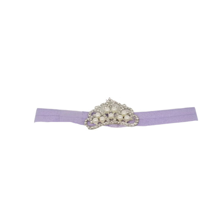 Jeweled Princess Crown Headband- Lilac