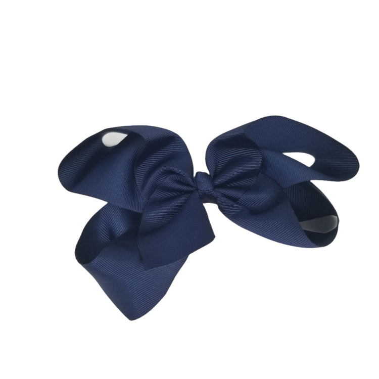 Large Bow Hair Clip- Navy