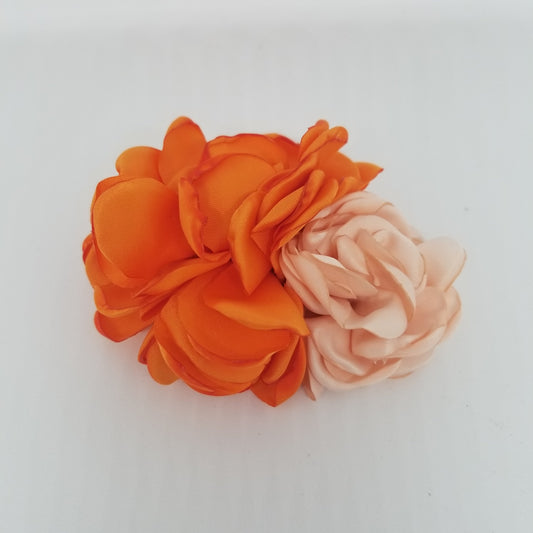 LIL MISS -  Burnt Edge Flower Hair Clip- Orange