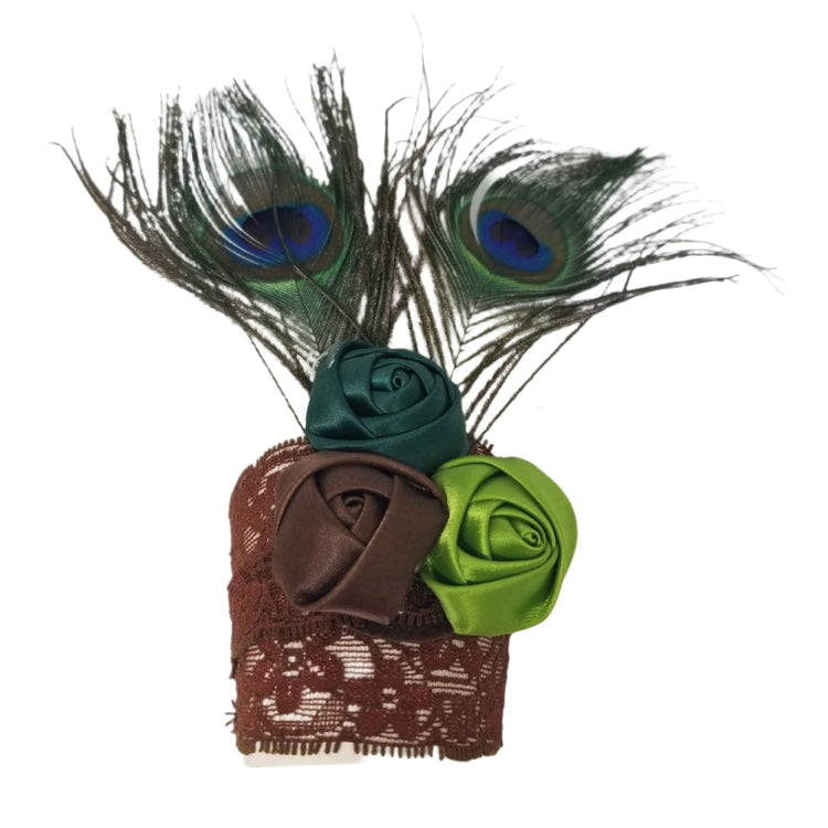 Feather Headband- Peacock