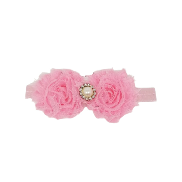 Shabby Flower Headband- Pink