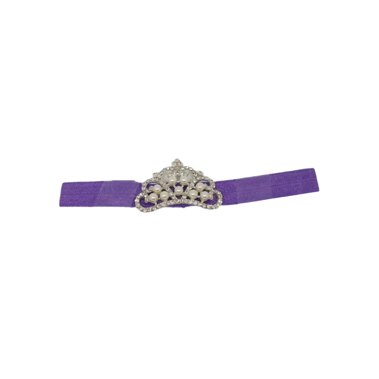 Jeweled Princess Crown Headband- Purple