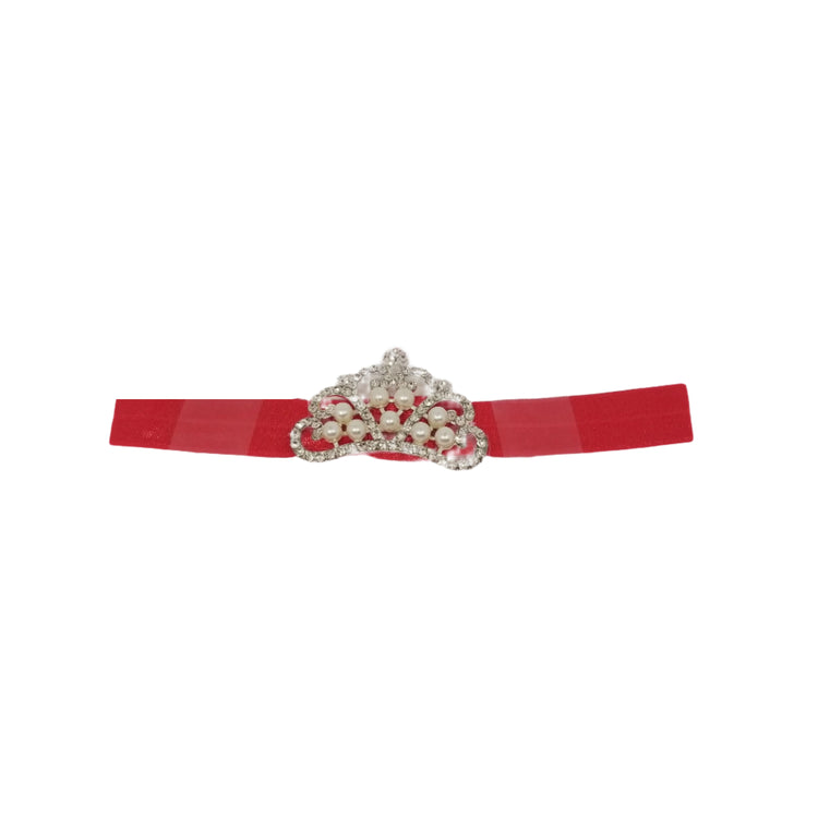Jeweled Princess Crown Headband- Red