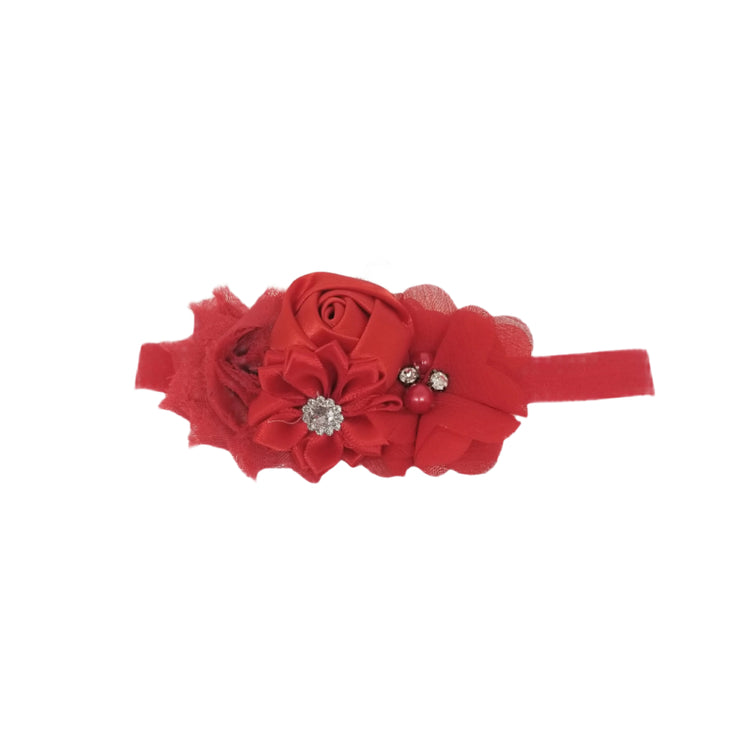 Flower Headband- Red