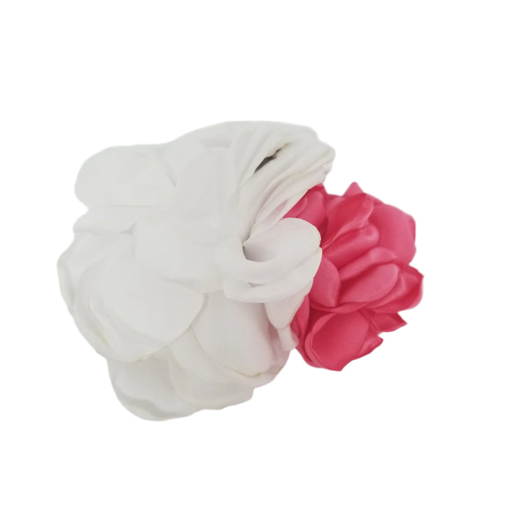 Burnt Edge Flower Hair Clip- White