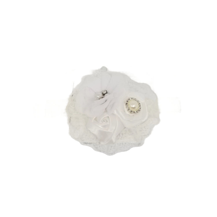 Lace Flower Headband- White