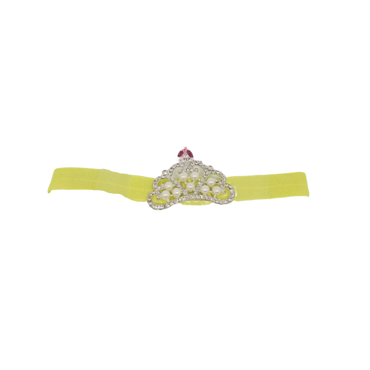 Jeweled Princess Crown Headband- Yellow