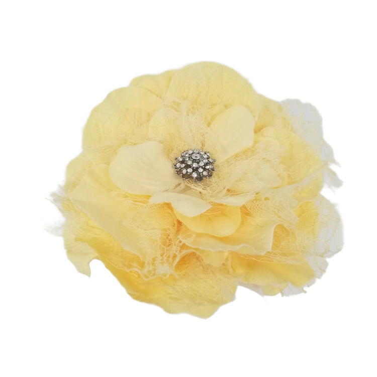 Single Bloom Lace Headband- Yellow