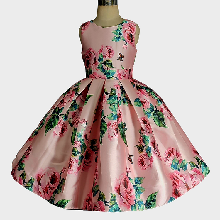LIL MISS -  Floral Pink - Girls Dress