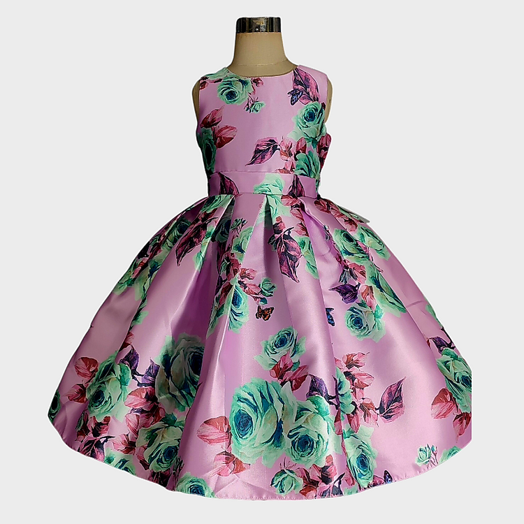 LIL MISS -  Floral Plum - Girls Dress