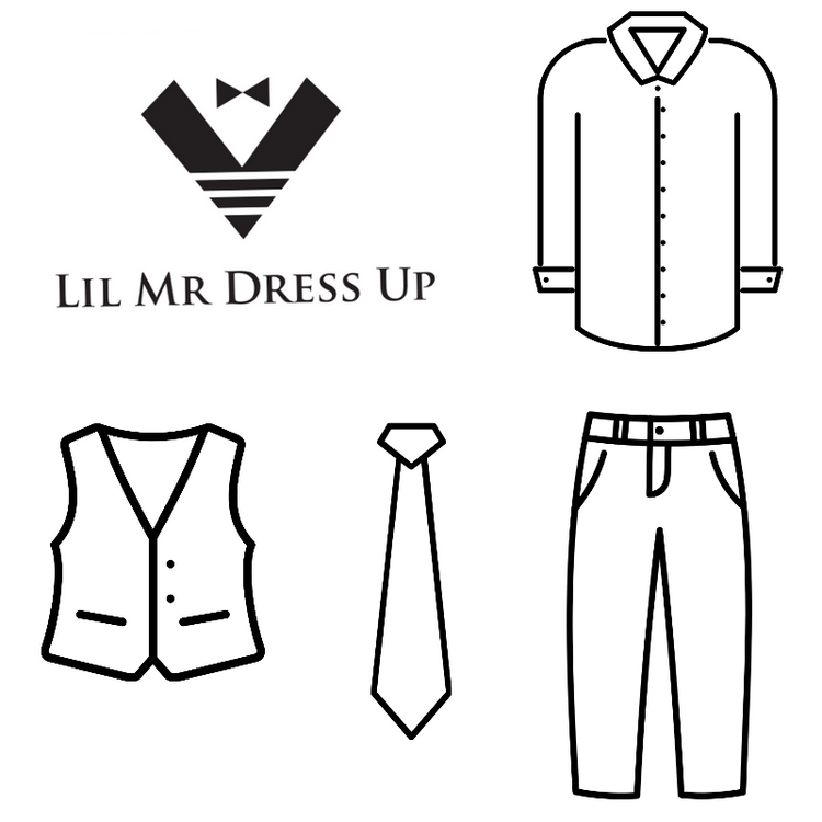 LIL MR -  4 Piece Suit Set - Dark Grey