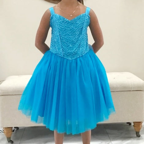 LIL MISS - Erin - Turquoise - Girls Dress