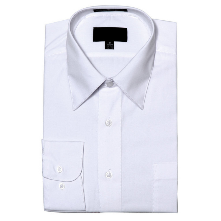 BOYS BUTTON DOWN DRESS SHIRT - WHITE