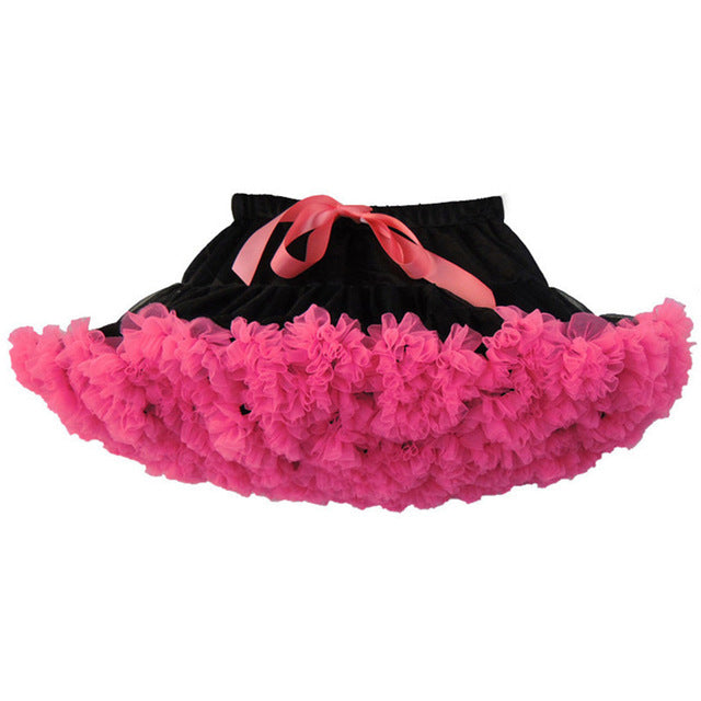 LIL MISS -  Premium Fluffy Pettiskirt - Hot Pink/Black - Girls Dress