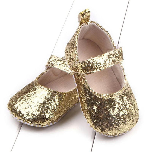 LIL MISS -  Gold Glitter Baby Shoe