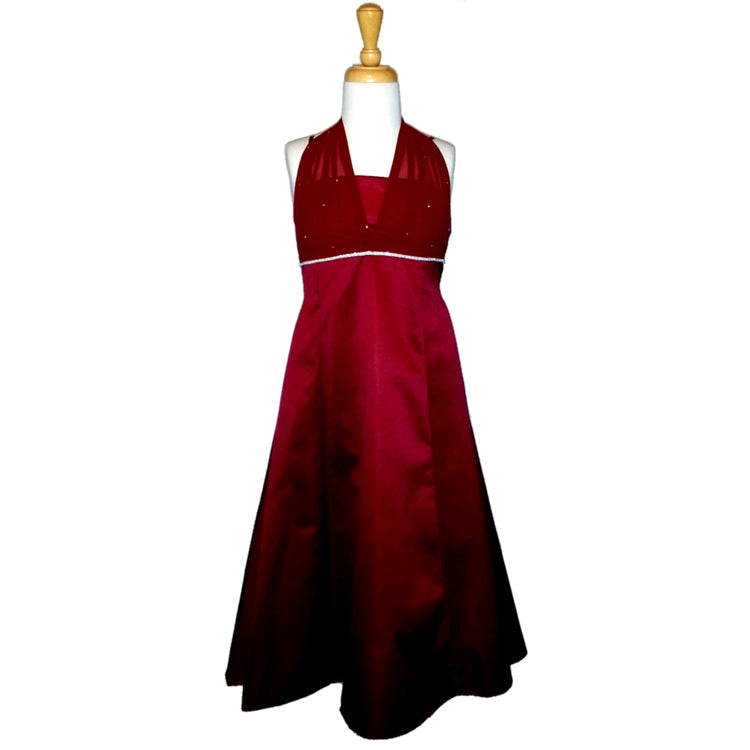 LIL MISS -  Laurel - Burgundy - Girls Dress
