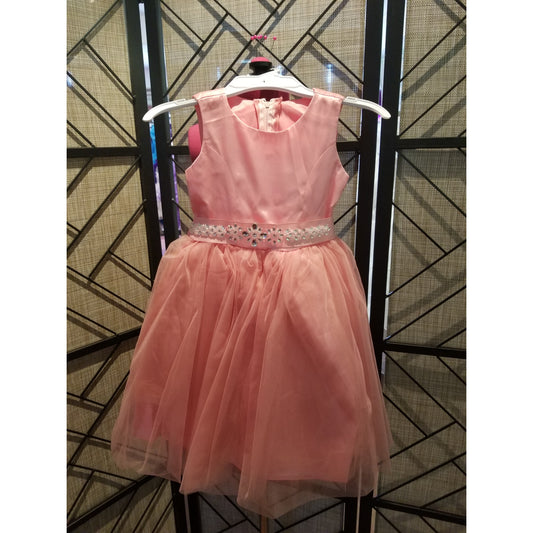 LIL MISS -  Betty - Coral - Size 4 - Girls Dress