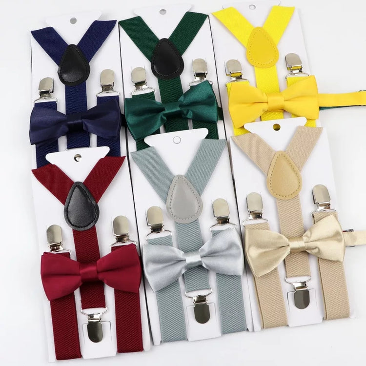 LIL MR -  Bow Tie Suspenders Set