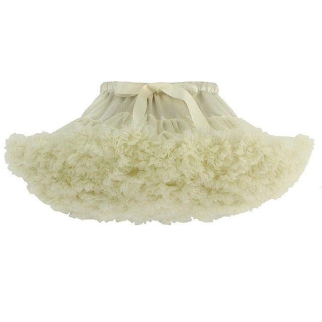 LIL MISS -  Premium Fluffy Pettiskirt - Ivory - Girls Dress