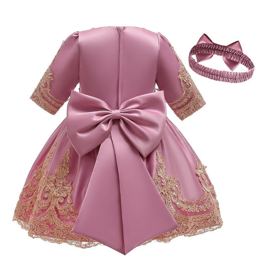 1st Birthday Signature Dress  - PINK