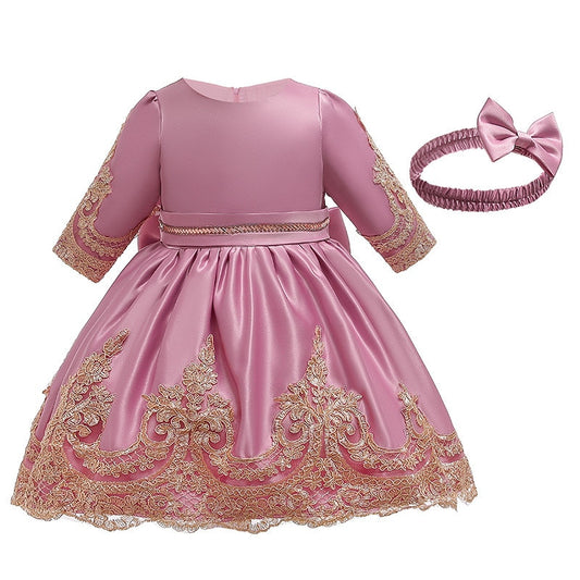 1st Birthday Signature Dress  - PINK