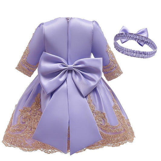 1st Birthday Signature Dress - PURPLE