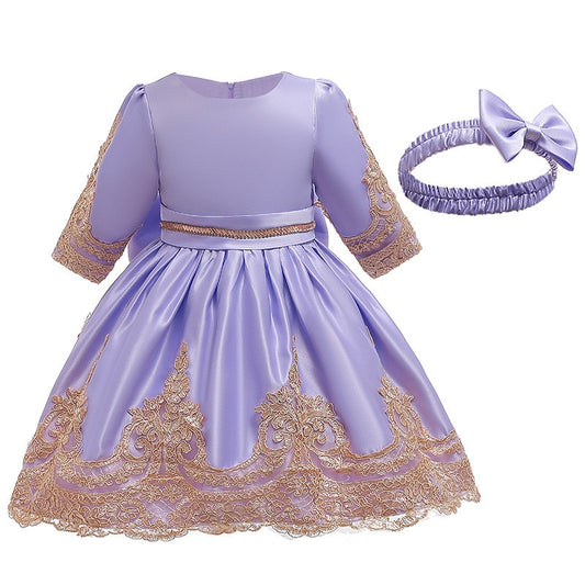 1st Birthday Signature Dress - PURPLE