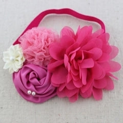 LIL MISS -  Floral Headband - Hot Pink