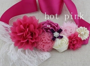 LIL MISS -  Dress Floral Belt - Hot Pink